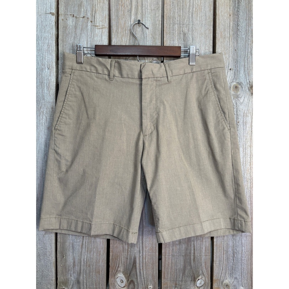 Nordstrom Mens Slim Fit CoolMax Performance Chino Shorts Tan Khaki 33W SP21